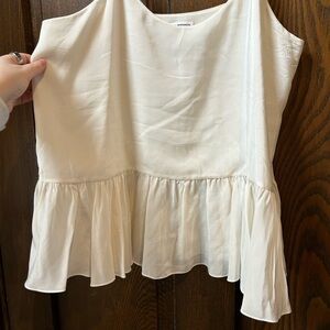 Club Monaco Cream Peplum Blouse